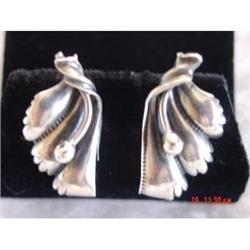 Estate Scandinavian Sterling Screwback Earrings #989304