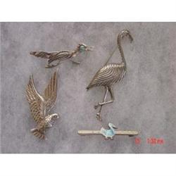 Lot 4 Sterling Figural Animal Brooches Pins  #989332