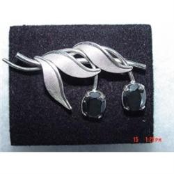 VANDELL Sterling Hematite Floral Brooch #989335