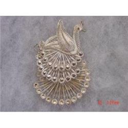 Sterling Filigree Peacock Movable Parts #989337
