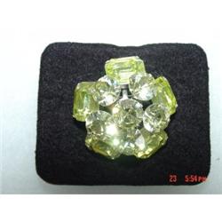 CORO Yellow  Rhinestone Brooch Art Deco  Glass #989362