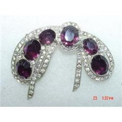 Art Deco Amethyst Rhinestone Brooch Trifari #989368