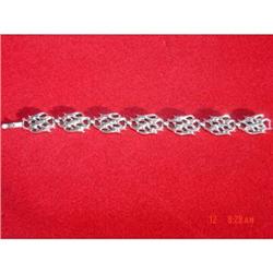  Crown Trifari Link Bracelet Silver 1940-1960s #989374