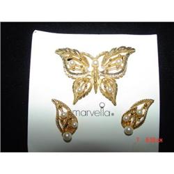 Marvella 3 piece Butterfly Brooch earrings #989388