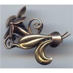 1/20 12KT GF Sterling Lily Pin Signed A&Z #989394