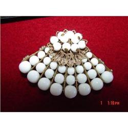 Miriam Haskell  Alabaster Fur Clip Dress Clip #989399