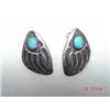 Image 1 : Estate  Turquoise Sterling Earrings #989401