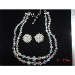 Crystal 2 Strand Necklace  Earrings Aurora #989411