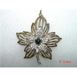 Art Deco Coro Vermeil Rhinestone Brooch Pin #989417