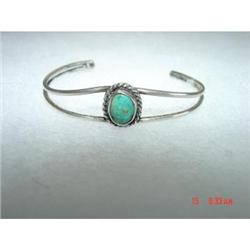 Estate Sterling Childs Turquoise Bangle #989420