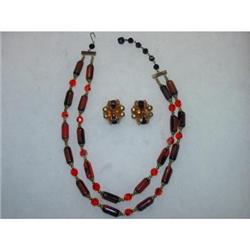 Art Deco Crystal Necklace Earrings Demi-Parure #989434