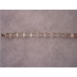 Sterling  Filigree Floral Link Bracelet #989443