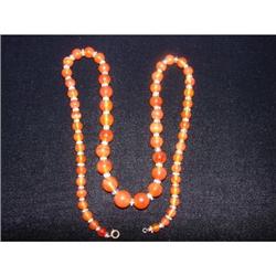 Victorian GF Carnelian  glass necklace #989456