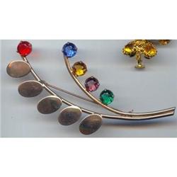 Sterling Vermeil 4 inch Rhinestone Pin #989458