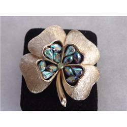 HOPE CHEST 4 Leaf Clover Brooch Blue #989475
