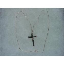 Estate Mexican Sterling  Signed Cross necklace #989493