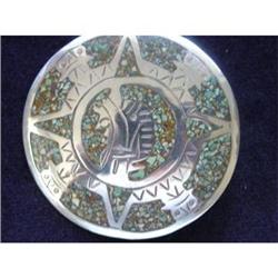  Mexico Sterling Inlay Signed  Brooch JBA #989495