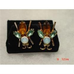 CORO JELLY BELLY FLY BEE EARRINGS Art Deco #989499