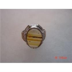 Estate Sterling Agate Ring  Designer Uncas or #989506