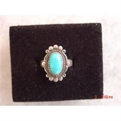 Scandinavian European Sterling Turquoise Ring #989521