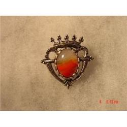 Miracle Scottish Agate Brooch Celtic Crown #989524