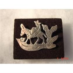 Mexican Sterling Man Donkey Cactus Brooch pin #989531