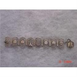Victorian Art Deco Sterling Paris Bracelet Link #989576
