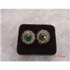 Image 1 : Art Deco Sterling Enamel Rhinestone Earrings  #989581