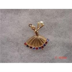 14kt Gold Pearl Sapphire Ruby Garnet Charm #989584
