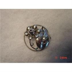 Sterling Floral Tulip Leaf Brooch Pin #989597