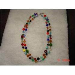 Art Deco Bakelite Blown Glass Necklace 48" #989609