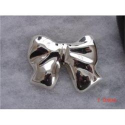 Mexican Sterling Bow Brooch Pendant Signed  #989612