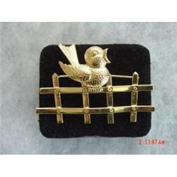1940s FORSTNER STERLING  Bird Brooch Vermeil #989631