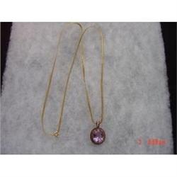 Sterling  Vermeil Amethyst Pendant Necklace #989667