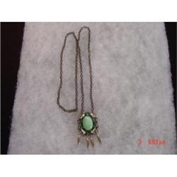 Estate Czechoslovakia Enamel Green Cabachon #989668