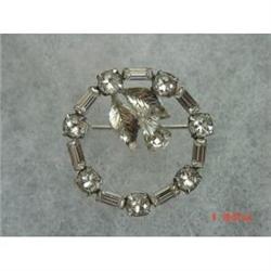 Estate Vintage Ceo Glass Sterling  Rhinestone #989671