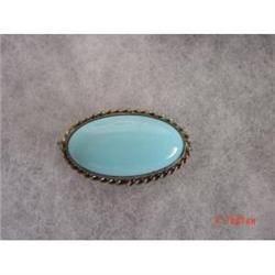 Estate Scandinavian  Silver Turquoise Brooch #989678