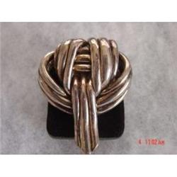 HUGE Estate STERLING Love Knot Brooch Pendant #989679