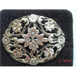 Estate SYMMETALIC  Sterling 12kt gold Brooch  #989685