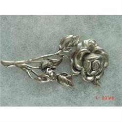 1940s DANECRAFT STERLING Heavy floral Brooch #989689