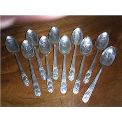 10 Presidential Silverplated Collector spoons #989765