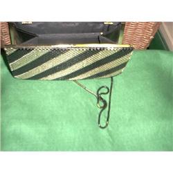 Gold & Black Mesh Strap Hand Bag  #989803