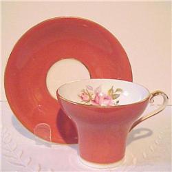 Pretty Aynsley China Cup & Saucer CINNAMON #989875