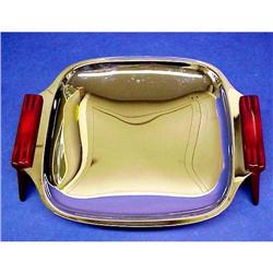 40's Deco Chrome/Bakelite Serv. Dish #989876