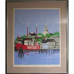 Eric Holch Silkscreen Wharves at Dawn #990035