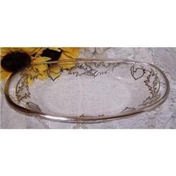 Sterling Silver & Glass Serving Bowl in Tulips #990052