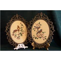 Pair of Needlepoint/Petit Point Bird Pictures #990058