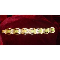 Mexican Silver Link Bracelet w/Stones #990078