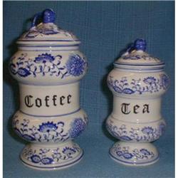 EARLY BLUE ONION PATTERN COFFEE & TEA #990126