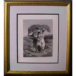 Circa 1900 Engraving 'PAUL & VIRGINIA' By J. #990227